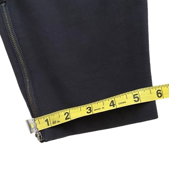 Eileen Fisher Heavyweight Rayon Knit Pant Gray / Navy Size L Zip Ankle Stretch - Picture 6 of 10